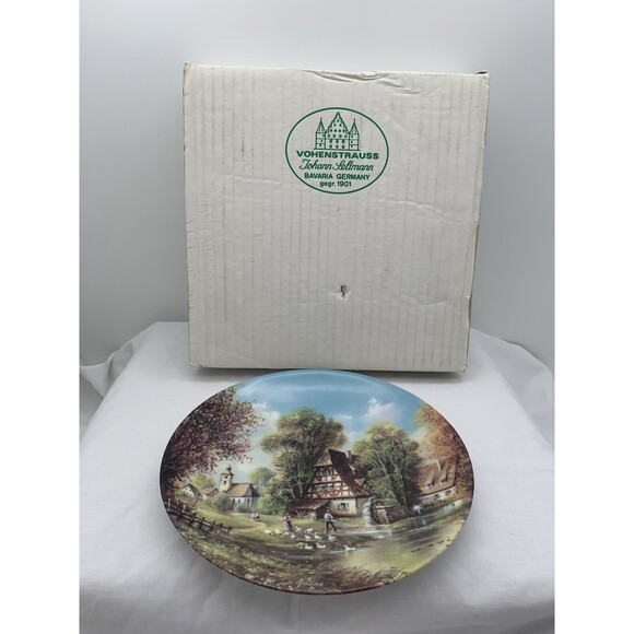 By The Mill Stream Collector Plate COA and Box 1990 Helmut Glossl Artist Germany - Picture 8 of 11